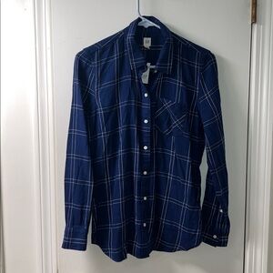 GAP Blue Plaid Button-Down Shirt